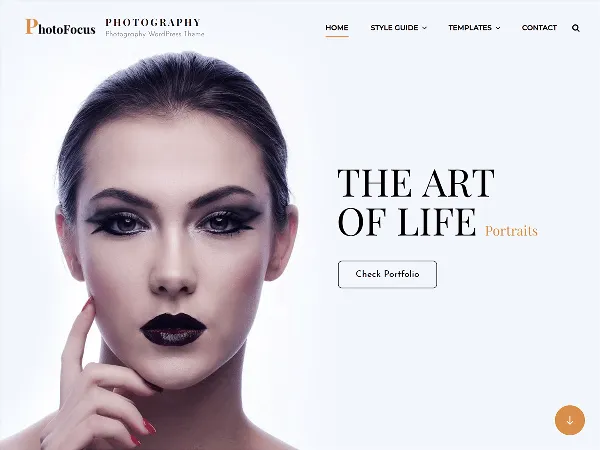 PhotoFocus Light is a recommended free GPL-licensed WordPress theme available on wordpress.org.