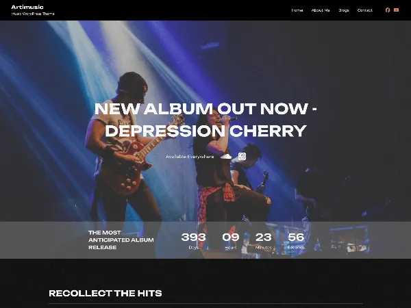 Artimusic is a recommended free GPL-licensed WordPress theme available on wordpress.org.